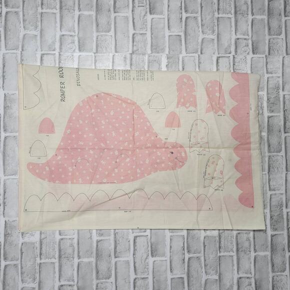 Vintage DIY Dinosaur Stuffed Animal Fabric Panel - Picture 1 of 4